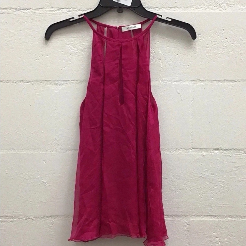 Gianni Versace Silk Halter Top US 4 Tag Says 40 Made In Italy